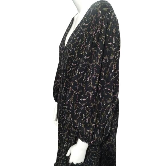 Ava & Viv Women's Size 1X Floral Puff sleeve Ribbed Casual Feminine Boho Dress - Picture 7 of 11